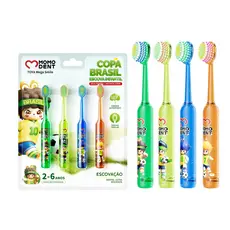 MOMODENT Escova Infantil 2-6 Anos, Cerdas Ultramacias 0,12mm, Tema Futebol, 4 Cores