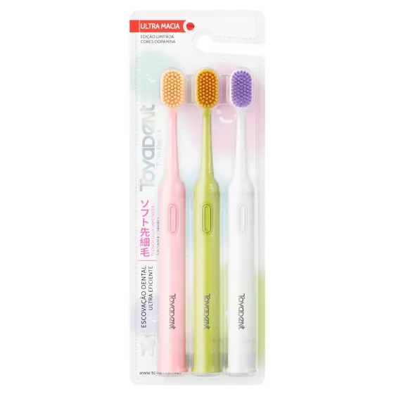 Conjunto de escova de dentes japonesa ultrafina e macia TOYADENT [Guardião suave de limpeza Super eficaz]