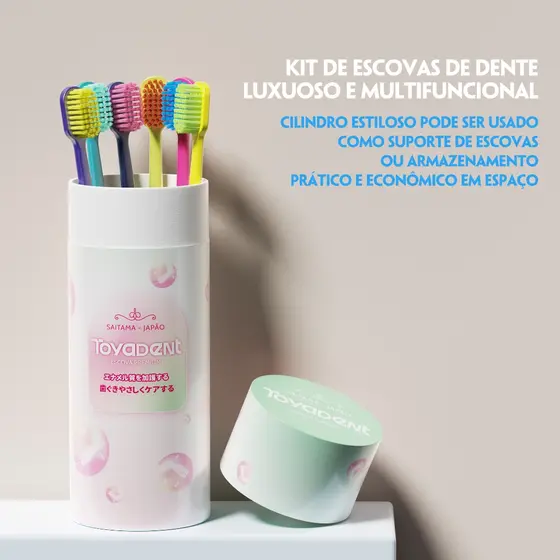Toyadent 4000+Nano Escova de dentes macia Gengivas sensíveis adequadas com tubo de armazenamento