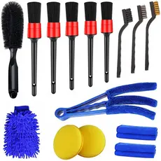 Kit 15 Peças de Escovas de Limpeza de Carro Luvas de Lavagem de Carro