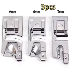 Kit 3 Peças Sapatas Calcador Sapatilha Bainha Enrolada 3mm 4mm E 6mm