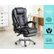Cadeira de Massagem Presidencial, Massageador Lombar e Cervical, Cadeira Ergonômica Dobrável