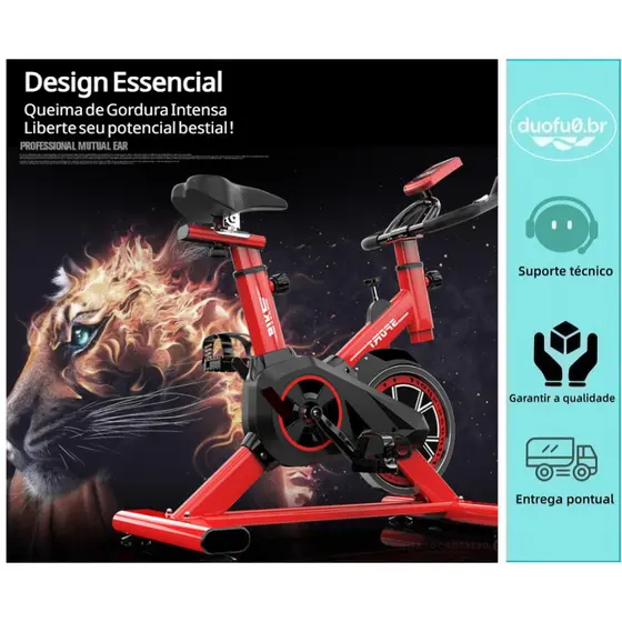 Monitor esportivo profissional Fitness Bicicleta dinâmica, suporte de carga até 120 kg