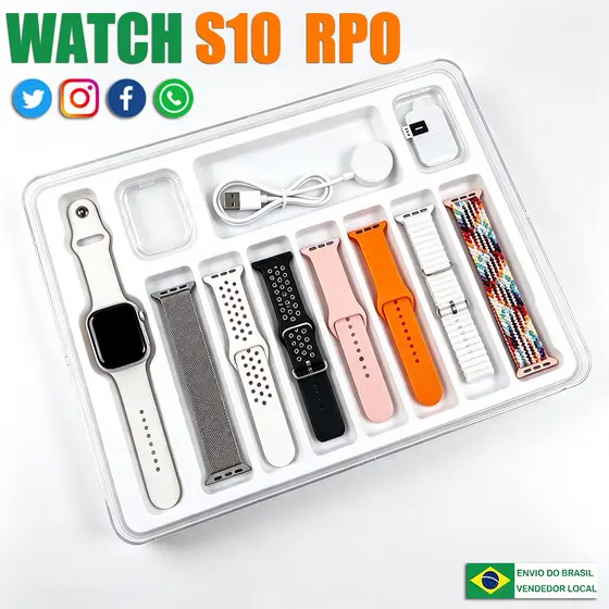 Smartwatch S10 Mini 2026 Unissex Novo com Chamada Bluetooth Monitor de Saúde Calculadora e Compatível Android/iOS