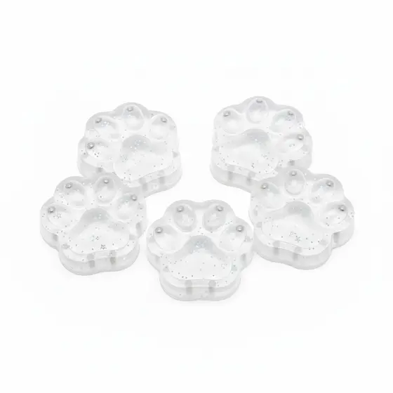 Kit 5 Mini Taba Squishy de Apertar Modelo Patinhas Transparente Criativa Divertida Infantil Fofa