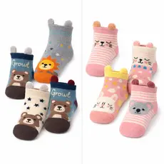 KIT 3 6 OU 12 PARES Meia Bichinho Orelhinha Feminina e Masculino 1 a 3 anos