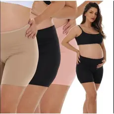 Kit 3 Bermuda Short Segunda Pele Gestante Anágua Usar Com Vestido Confortável Gravidez Grávida