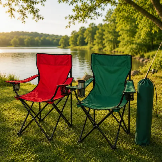 Cadeira de Praia Dobrável Portátil até 120kg com Porta Copos Pesca Camping 4 cores leve