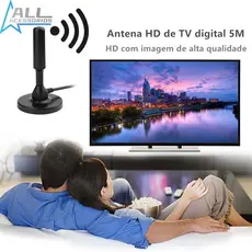 Antena Digital 5 metros interna Sinal TV HDTV Base Imã Externo a prova d'agua antena digital externa antena de tv