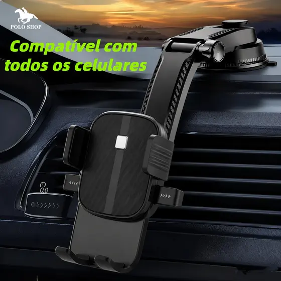 Suporte de Celular Veicular Automotivo para Carro Painel Para-brisa 360° Universal Ajustável