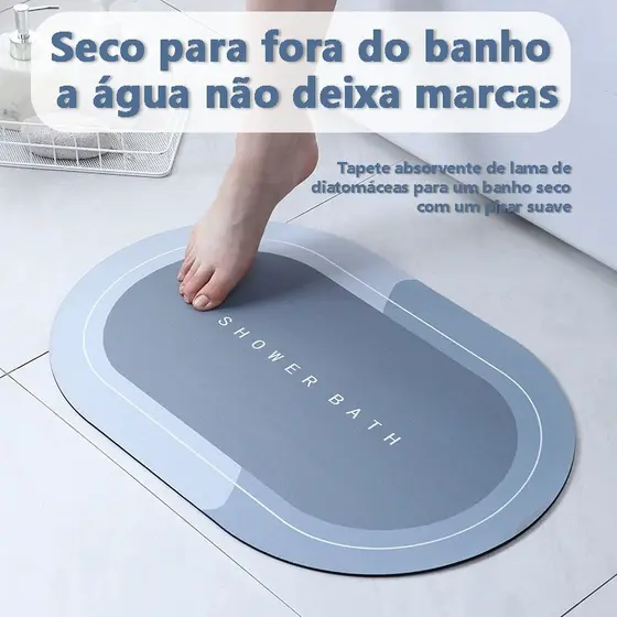 Tapete Absorvente Antiderrapante Impermeável para Banheiro Cozinha Quarto Secagem Rápida