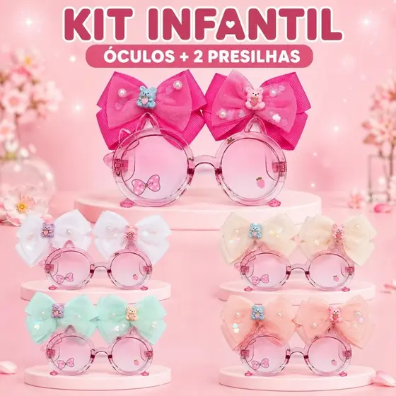 kit infantil Ócolos+presilhas/3 peças