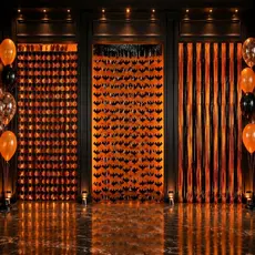 Cortina Metalizada Decorativa para Halloween