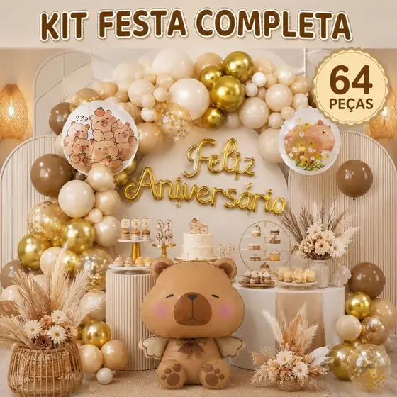 Kit festa Capivara Festa completa / 64 Peças