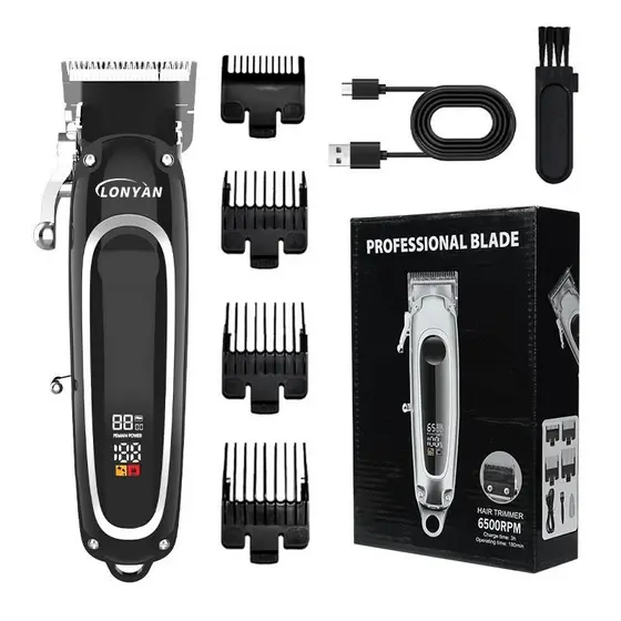 Clippers de Cabelo Sem Fio Profissional: Corte Fino Preciso, Bateria Longa Duração, Prático para Casa & Barbearia.