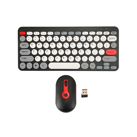 Conjunto de teclado e mouse sem fio 2.4G portátil, combinação de teclado e mouse sem fio ultrafino