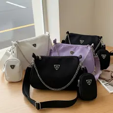 Bolsa Transversal de Ombro Nylon Estilo Minimalista