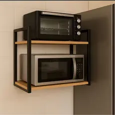 Suporte de Parede para Micro-ondas, Forno Elétrico, Air Fryer e Impressora | Prateleira Multiuso Nicho Organizador