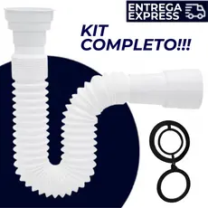 Kit 10 Unidades Sifao tubo sanfonado ajustável Lavatório/Pia/Tanque Universal 70cm / Plastunning