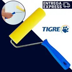 Rolo Com Cabo Tigre Alta Densidade Vários Tamanhos Espuma 100% Poliester Pintura Uniforme Ref 1341