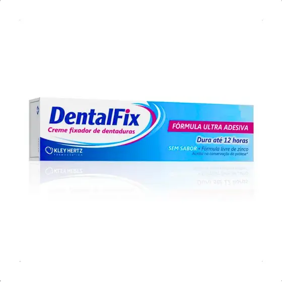 Creme DentalFix 20g com Fórmula Ultra Adesiva para Dentaduras Dura até 12 horas Sem Sabor Kley Hertz
