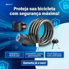 Trava Segurança Cadeado Para Bicicleta Moto Potao Suporte Chave Corrente Reforçada Prender Bicicleta Moto Scooter Bike