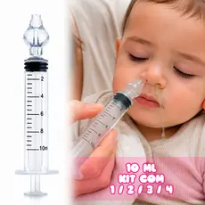 Kit 2 Seringas Lavador Nasal 10ml Bico Silicone Limpeza Nariz Bebê Infantil E Adulto Aspirador De Catarro Higienizador I