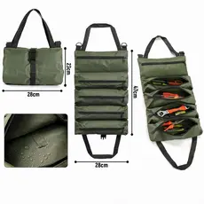 Organizador de Ferramentas em Lona — Bolsa Portátil Multifuncional em Rolo para Reparos e Manutenção