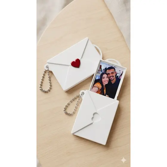 Chaveiro envelope com foto | Dia dos Namorados | Presente