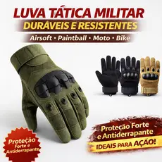 Luva Tática Militar Airsoft Paintball Proteção Esporte Aventura Resistente Pra Moto Bike (tamanho único)