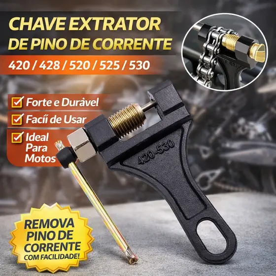 Chave Extrator Pino Corrente Moto Mod 420,428,520,525,530
