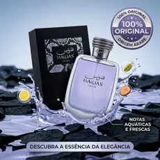 💜Perfume Árabe Hawas Rasasi For Him Masculino 100ml 100%Original EDP Fixação Brutal Rastro Marcante Pronta Entrega