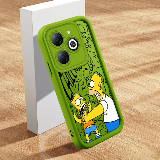 Capa Para Infinix Smart 8 Pro HD Plus Hot 40i Tecno Spark 20 20C Pop 8 Go 2024 Capinha De Simpson Celular Macio1897 TY