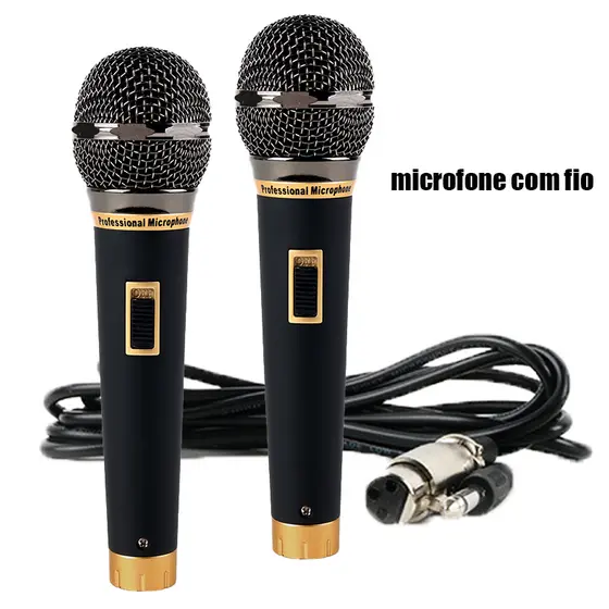 【voz etérea】Microfone Profissional com Fio 5m, Alta Qualidade, Som Claro para Karaokê, Igrejas, Palestras e Ev