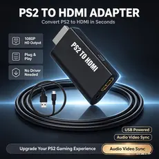 Adaptador Conversor Ps2 AV Para Cabo de Interface Multimídia Com Cabo HDMI-Para TV E Monitor