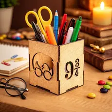 Kit Porta Caneta Lápis Harry Potter Organizador de Mesa Enfeite Lembrancinha