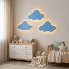 Luminária Abajur Nuvem De Led Decoração Noturna Quarto Bebê Infantil