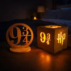 Cubo Abajur de Mesa Decorativa Harry Potter E Totem Plataforma Em MDF