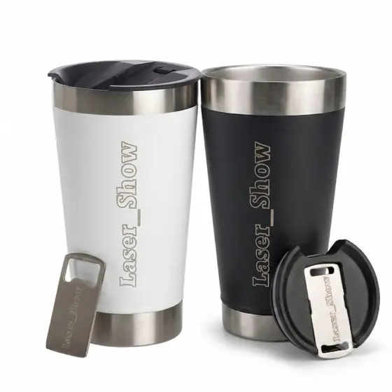 Copo Térmico Personalizado Seu Nome Gravação a Laser 473ml Tampa Com Abridor