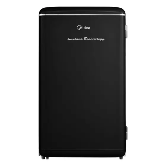 Frigobar Retrô Preto 93L Inverter Bivolt Midea MDRD142RTD303 Bivolt