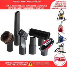 Kit Adaptador Acessorios Bicos Para Aspirador Pó Convencional - SÓ PARA ASPIRADORES COM MANGUEIRA
