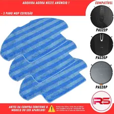 Kit 3 Panos Mop Esfregão Flanela para Robo Aspirador COMPATÍVEL-PHILCO PAS22P PAS26P PAS28P