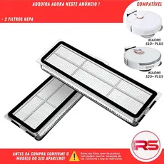 Kit 2 Filtros Hepa Robo Aspirador Xiaomi S10+ X10+ S20+ X20+ Plus