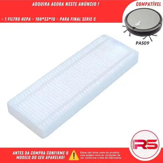 Filtro Hepa Para Robô Aspirador COMPATÍVEL-PHILCO PAS09 SERIE C