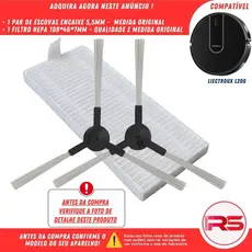 Par Escova Frontal e FIltro Hepa para Robô Aspirador LIECTROUX L200