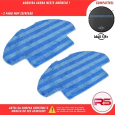 Kit 2 Panos Mop Esfregão Flanela para Robo Aspirador  IDALI LIFE V3S PRO DF-ILRO066