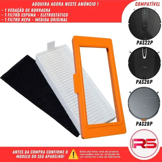 Filtro Hepa Borracha Vedação Espuma Eletrostática Aspirador COMPATÍVEL-PHILCO PAS22P PAS26P PAS28P