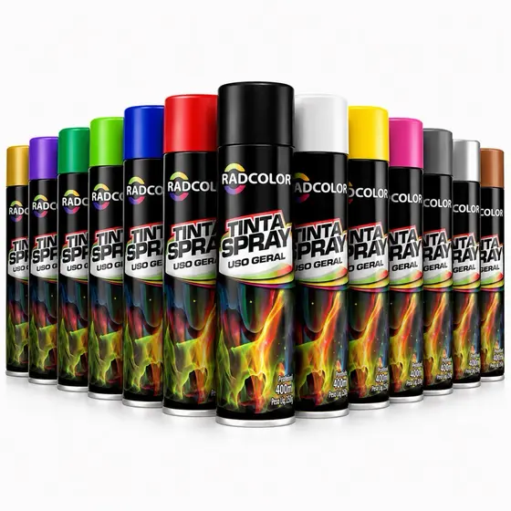 Tinta Spray Secagem Rápida Todas As Cores 400ml Uso Geral Alta Cobertura Original Radcolor