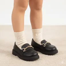 Sapato Mocassim Infantil Menina Tratorado Loafer Blogueirinha Confortável Aplique ABS