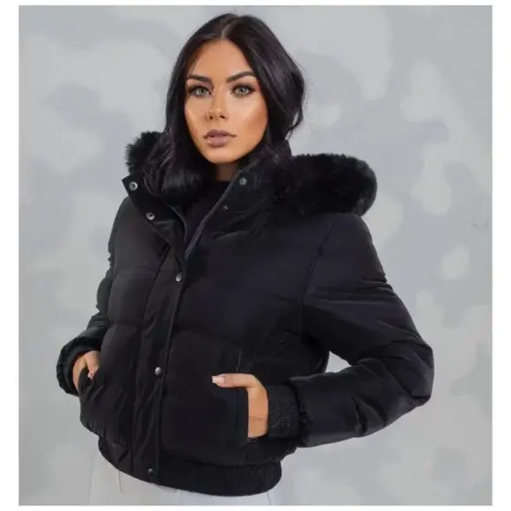 Jaqueta Puffer Feminina Bobojaco Casaco Impermeável botoes